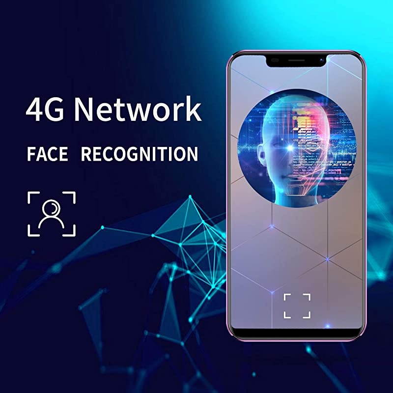 Cell Phones 4G Smartphone 585quot Waterdrop FullScreen Phones with 32GB Android 81 OS 4200mAh Dual SIM +MicroSD Slot Face Unlock US Version Purple