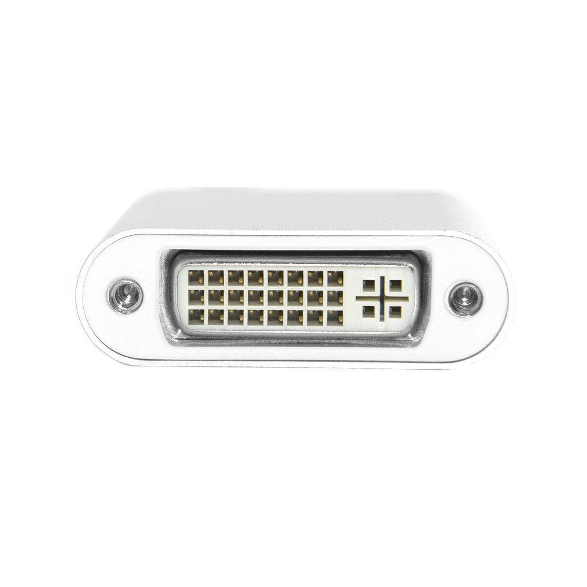 USB Type-C USB-C Male to DVI 24+5 Pin DVI-I Female 1080p Connector Converter Adapter Cable for Macbook Chromebook Pixel Tablet Silver