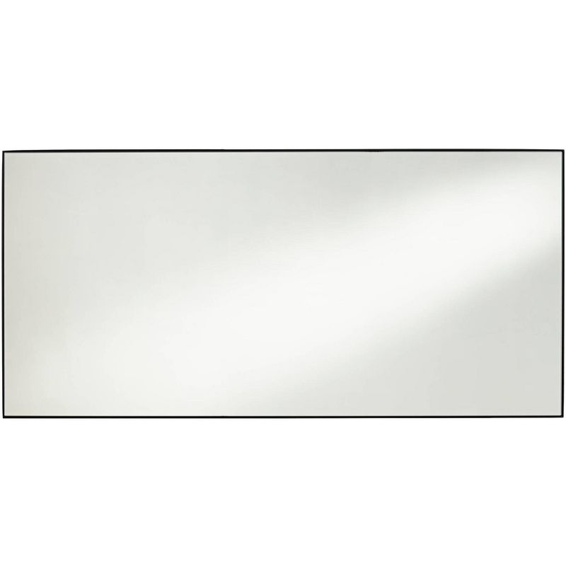 Noble Park Aryn Matte Black Metal 20" x 42 1/4" Rectangular Wall Mirror