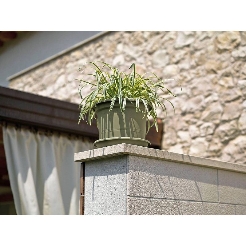 11.75" x 15.5" Indoor/Outdoor Resin Geo Planter Green - Alfresco Home LLC