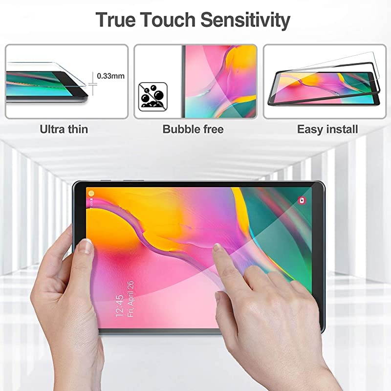 2 Pack  Galaxy Tab A 101 2019 Screen Protector SMT510 T515 T517 Tempered Glass Screen Film Guard 9H Hardness Screen Protector for 101 Inch Galaxy Tab A Tablet