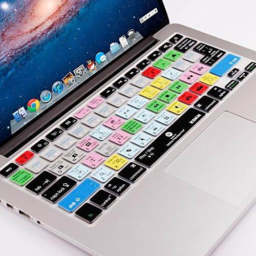 XSKN Macbook Shortcuts Design Series Adobe Hotkey Macbook Hot keys Silicone Laptop Keyboard Skin Cover for Macbook 13" Macbook 13" 15" 17", US&European Layout (Premiere)