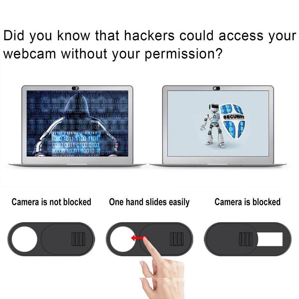 Webcam Cover Slide, 0.027 inch Ultra Thin Webcam Privacy Protector Camera Blocker for MacBook Pro, Laptop, Tablets, Smartphone, iPad, iMac, Echo Show, 6 Pack