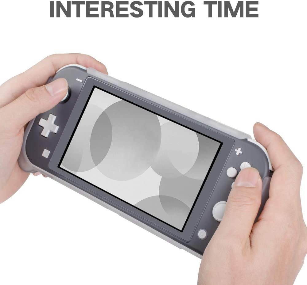 NA Protective Case for Nintendo Switch Lite, Grip Case Cover for Nintendo Switch Lite, Grip Cover in Silicone with Anti-Scratch and Shock-Absorption Soft TPU (Grip Case and Carrycase, Gray)
