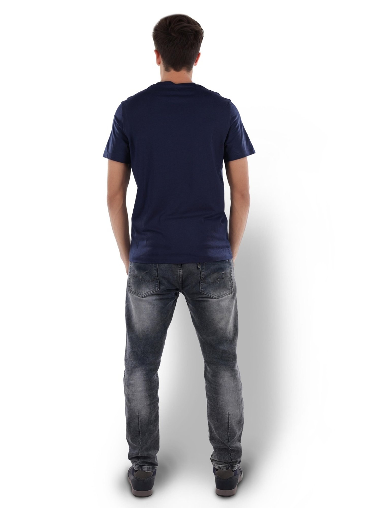 Celio* Navy Straight Fit Printed T-Shirt