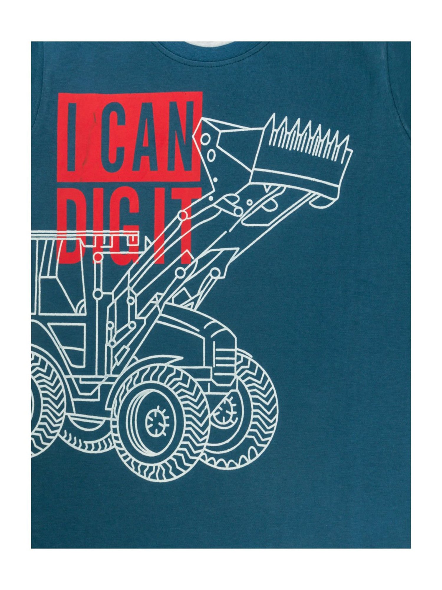 Todd N Teen Kids Blue & Teal Blue Printed T-Shirts with Bottom (Pack Of 2)