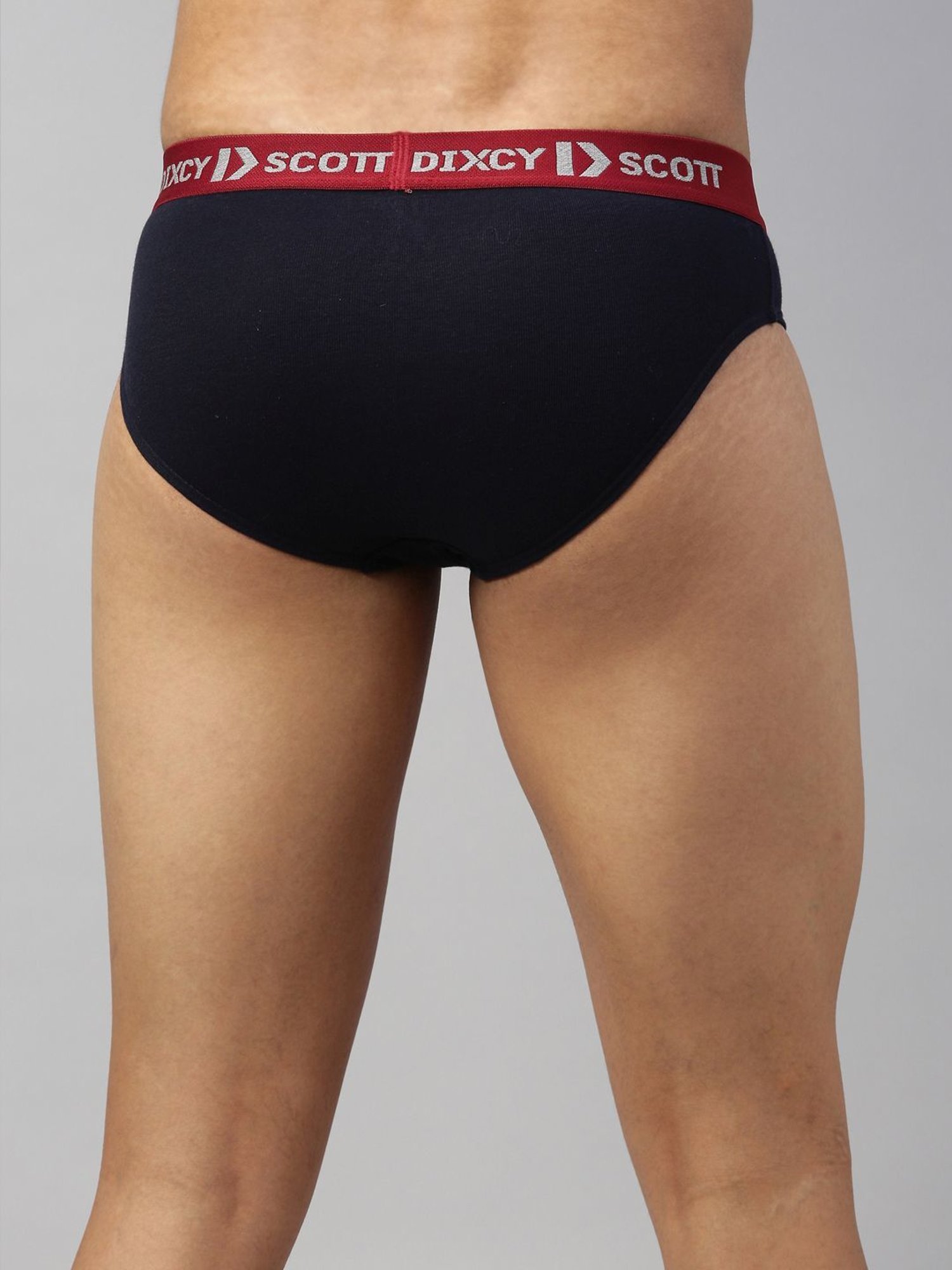 DIXCY SCOTT MAXIMUS Charcoal Melange & Navy Cotton Regular Fit Briefs - Pack Of 2