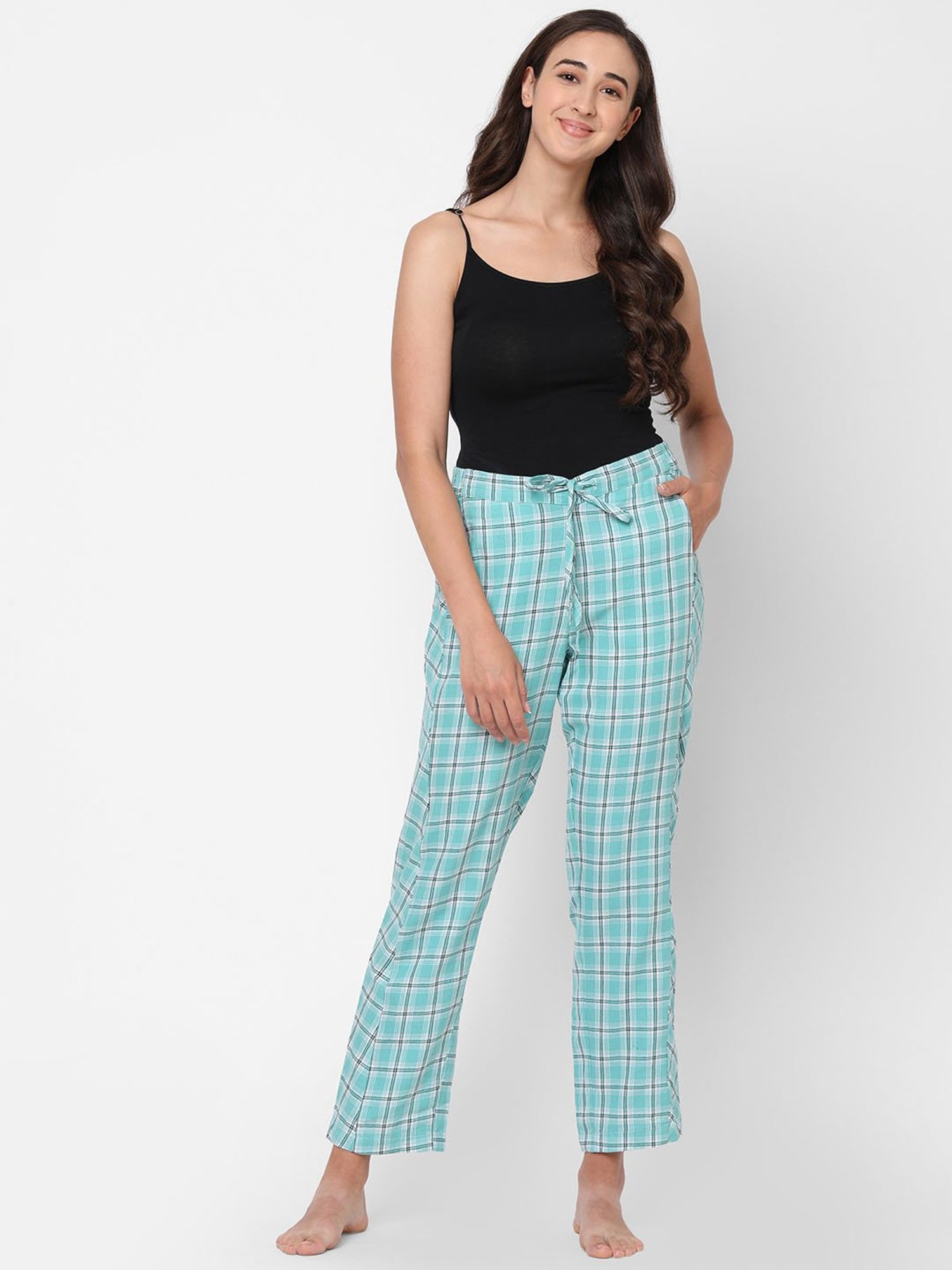 Mystere Paris Blue & Black Checks Pyjamas