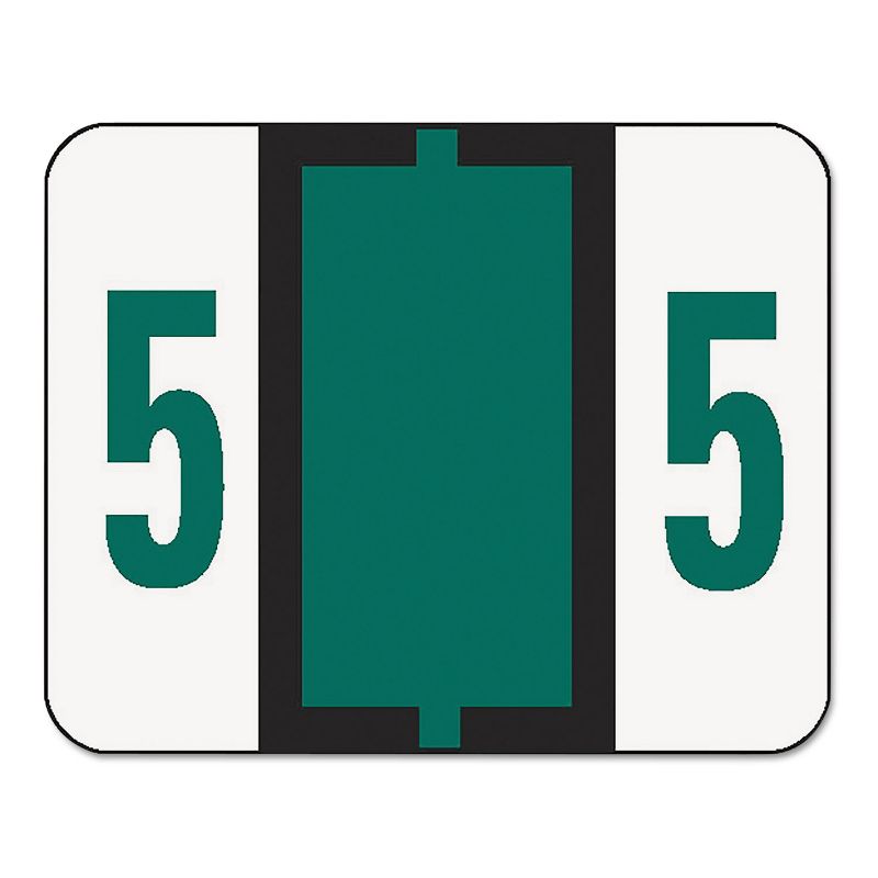 Smead Single Digit End Tab Labels Number 5 Dark Green 500/Roll 67375