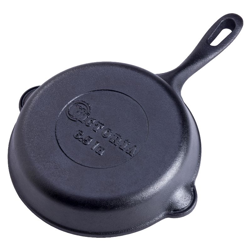 Victoria 6.5"&amp; 10" Preseasoned Cast Iron Skillet Set