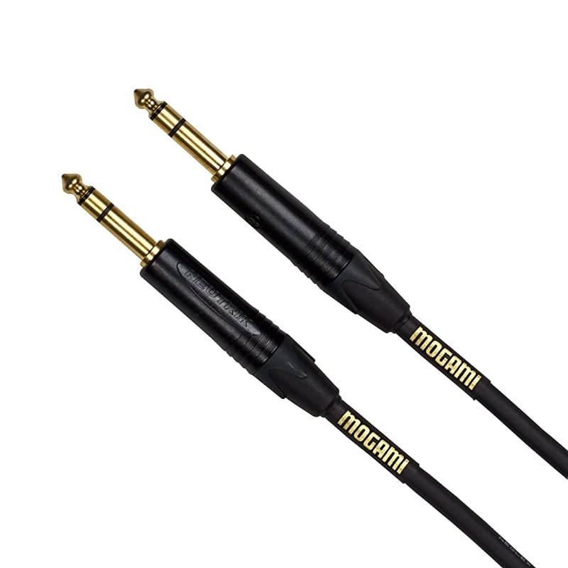 GOLD TRSTRS03 Balanced Audio Patch Cable 14 TRS Male Plugs Gold Contacts Straight Connectors 3 Foot