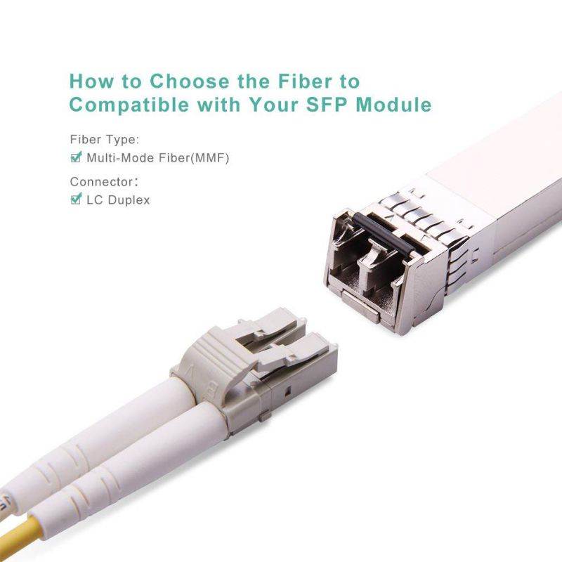 Fiber Patch Cable - LC to LC OM3 10Gb/Gigabit Multi-mode Duplex 50/125 LSZH Fiber Optic Cord for SFP Transceiver, Computer Fiber Networks and Fiber Test Equipment, 1-Meter(3.3ft, 10-Pack)