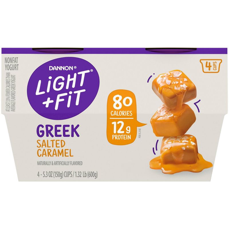 Dannon Light and Fit Salted Caramel Flavored Greek Yogurt - 4pk/5.3oz Cups