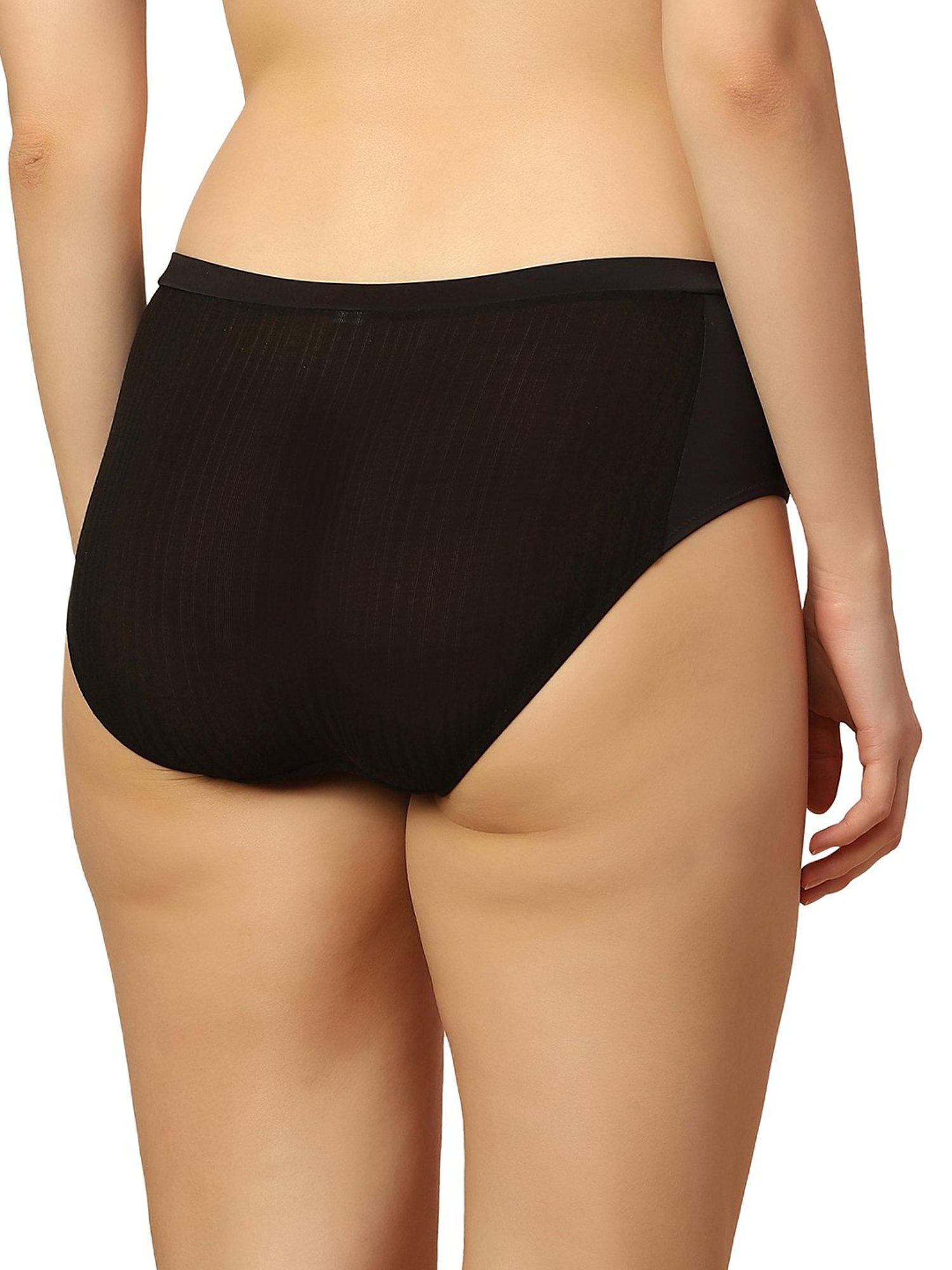 Triumph Black Striped Hipster Panty