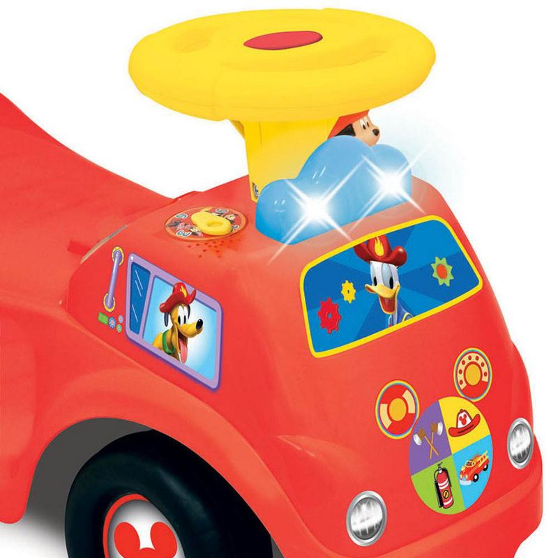 Kiddieland Light n' Sound Mickey Activity Fire Engine Kid Toy Car, Red | 050815