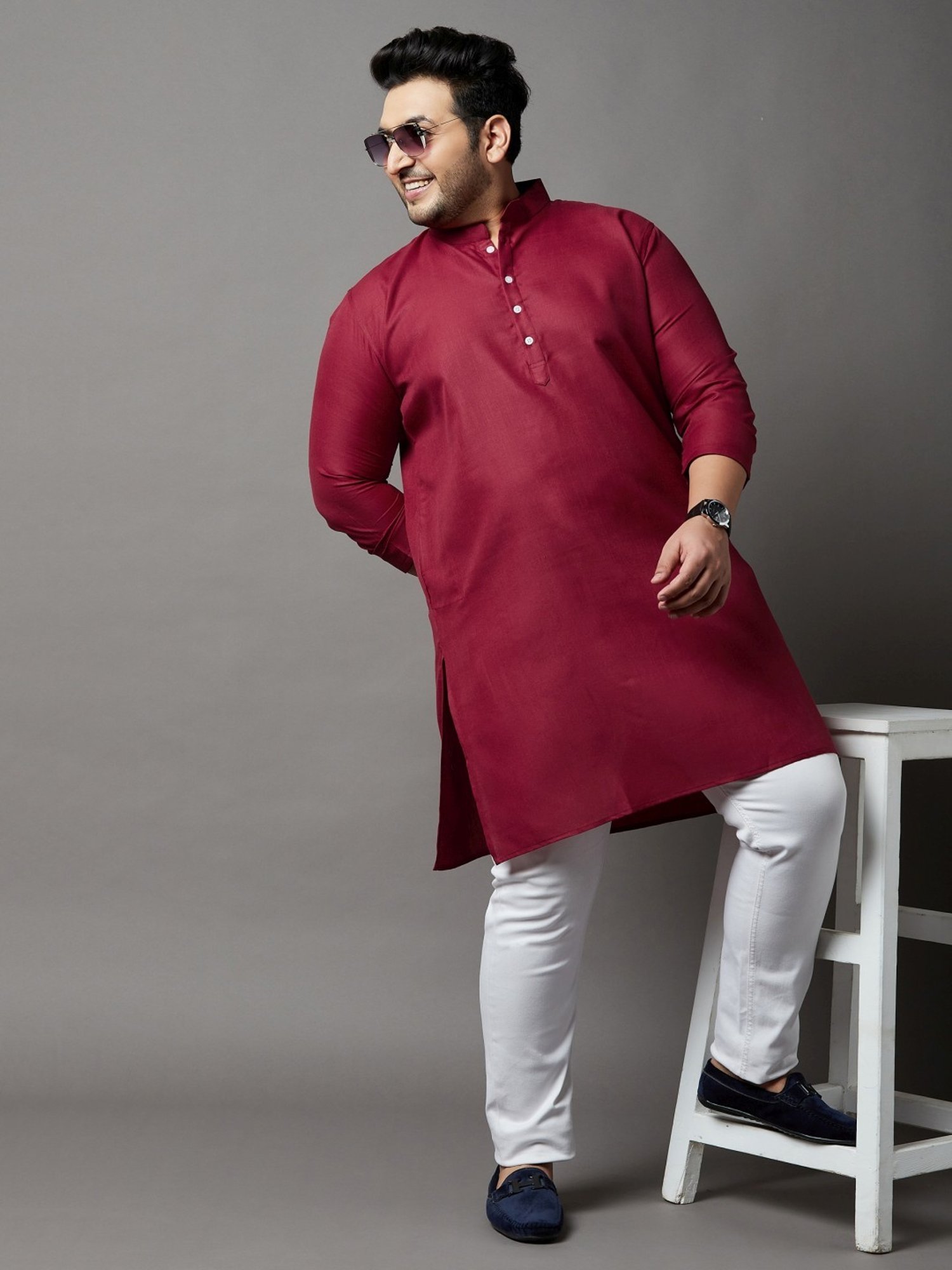 Bigbanana Maroon Regular Fit Kurta