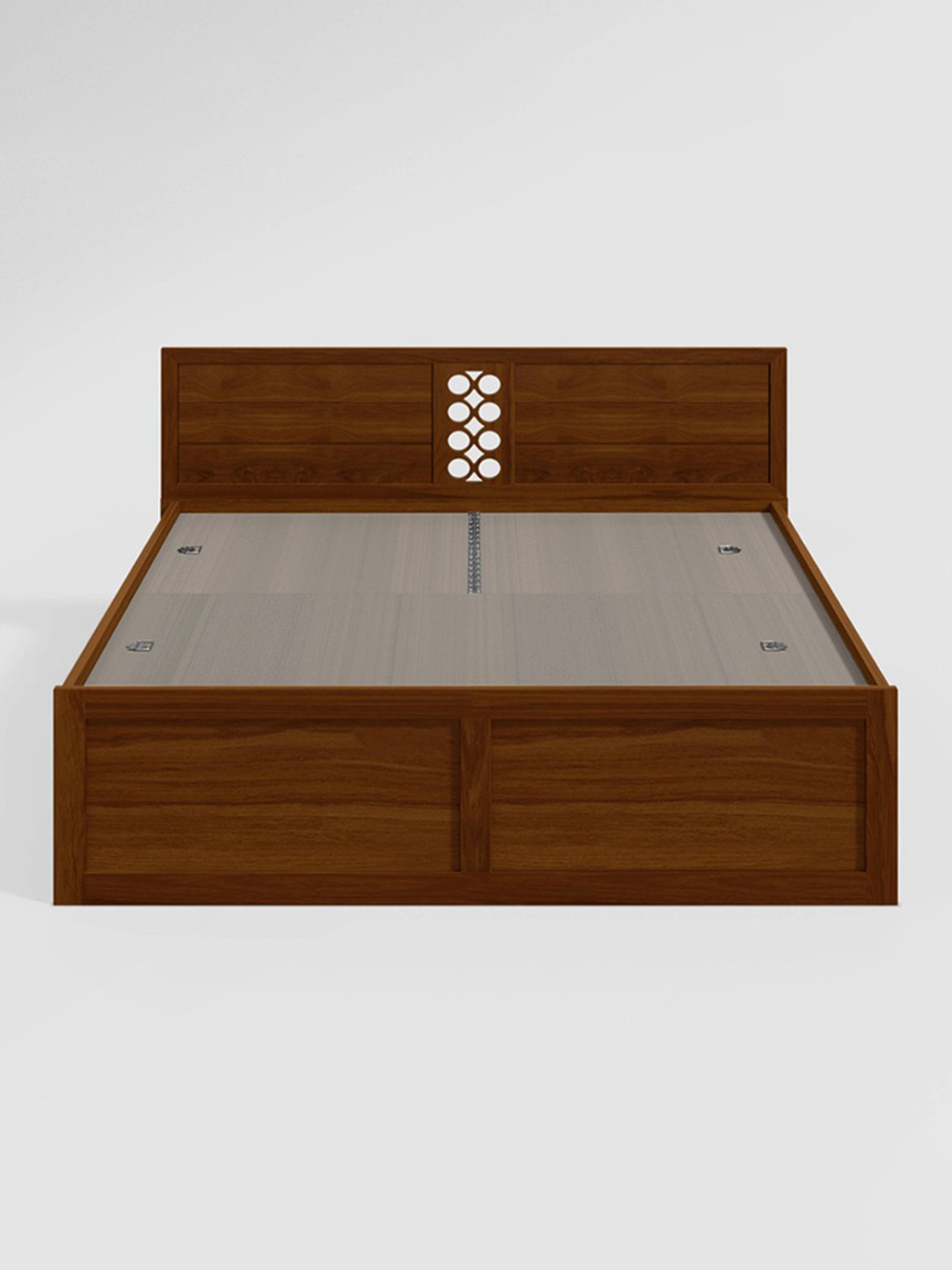 Godrej Interio Orbic Dark Brown Solid Wood Queen Bed