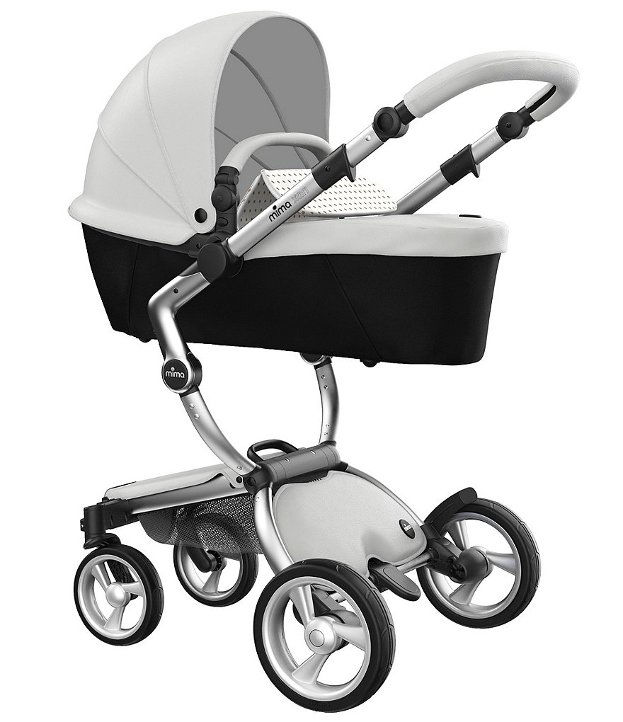Mima Xari Stroller - Aluminum Chassis with Snow White Reversible Seat and Carrycot
