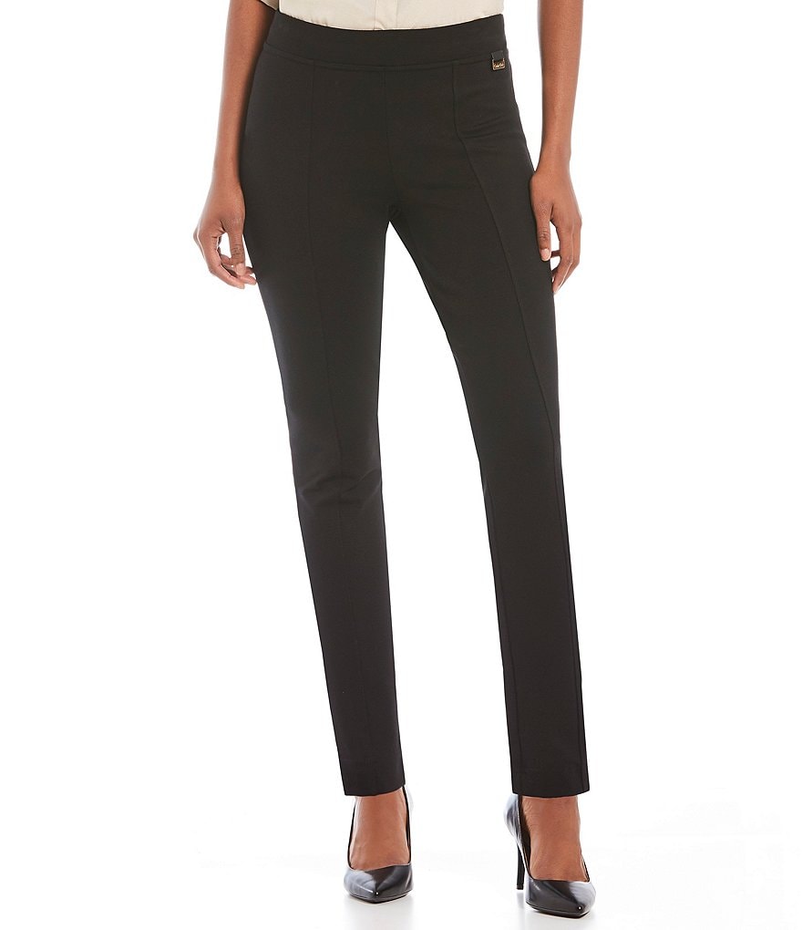 Eva Varro Solid Knit Jersey Banded Hem Pull-On Harem Pants