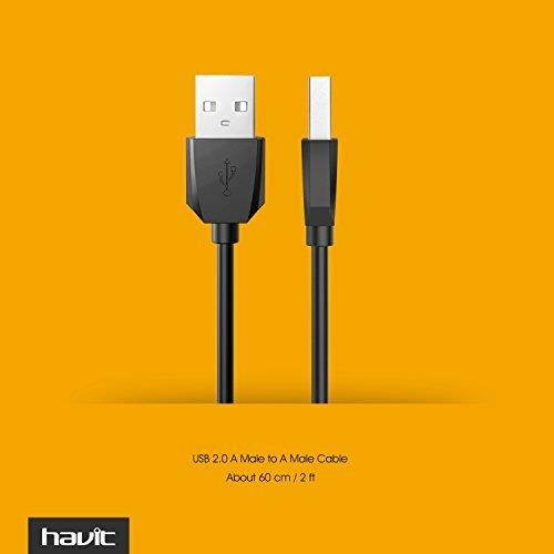 Havit 2-Feet USB 2.0 Type A Male to Type A Male Cable, Black