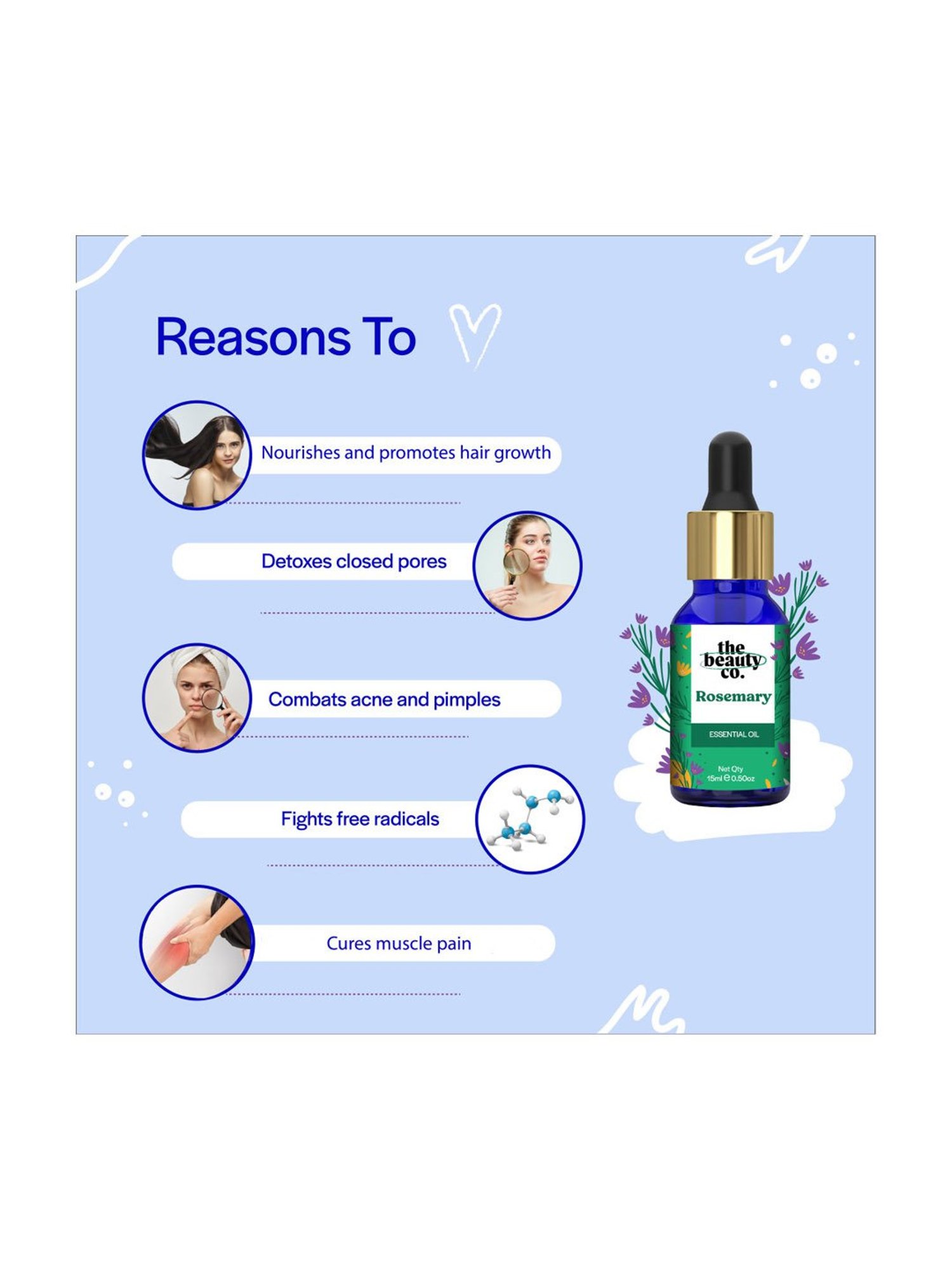 The Beauty Co. Rosemary Essential Oil - 15ml