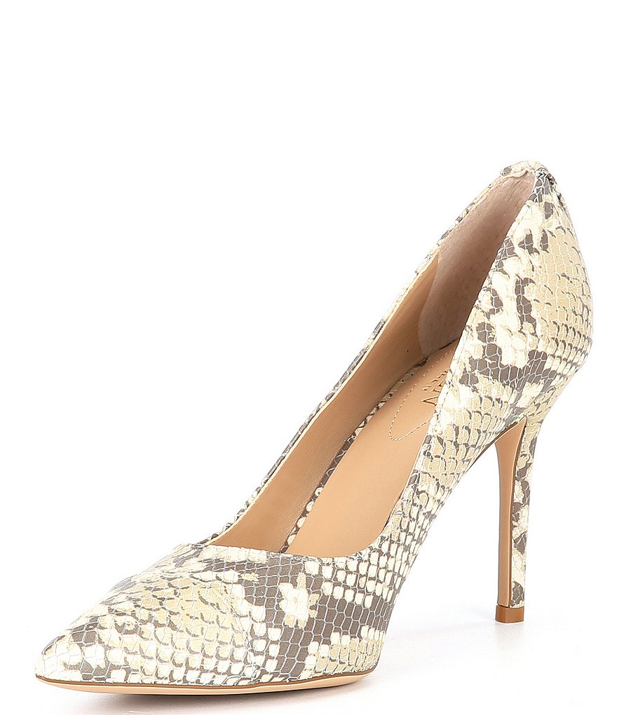 Lauren Ralph Lauren Lindella Python-Embossed Leather Pumps