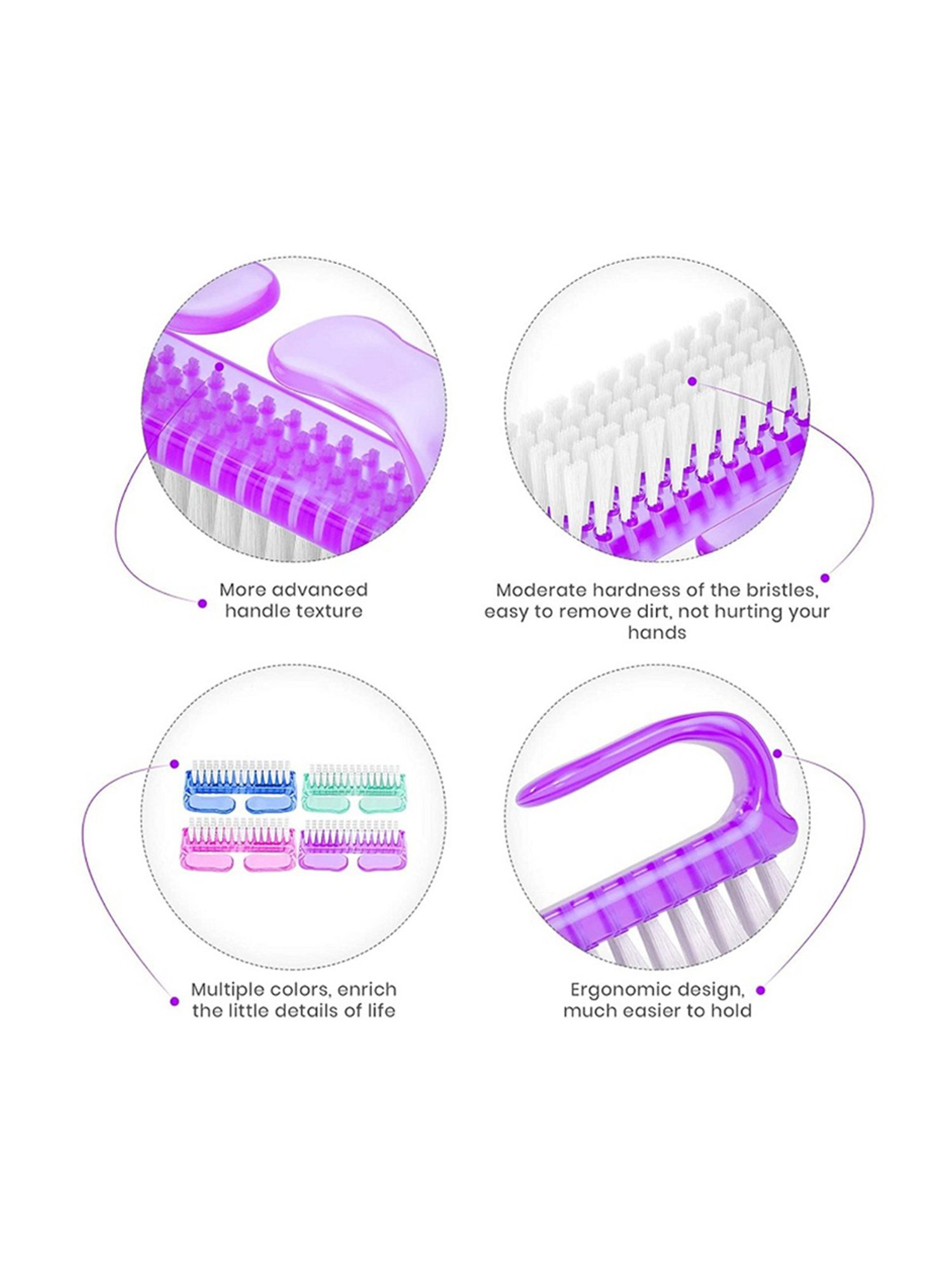 Bronson Professional Nail Brush Set - Pack of 2