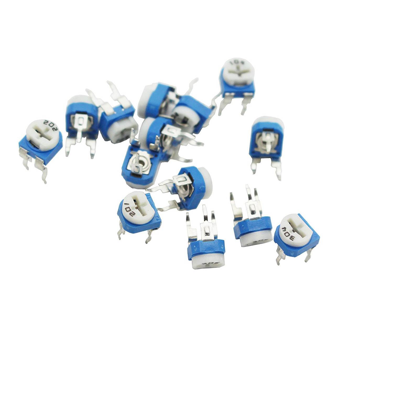 150 Pcs 15 Value 100 ohm- 2M ohm Trimpot Variable Resistor 6mm Potentiometer Assortment Kit