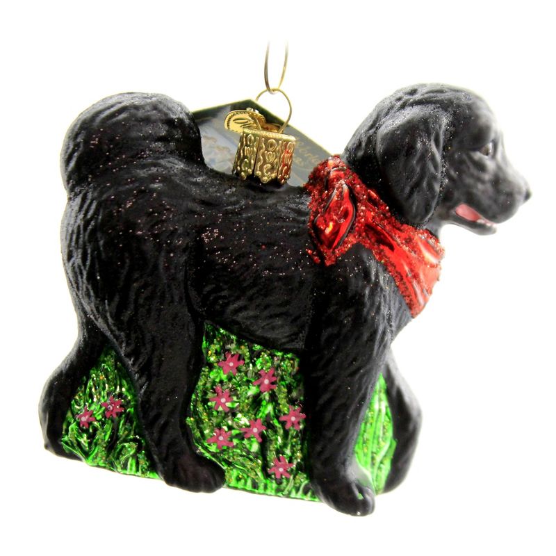 Old World Christmas 3.5" Black Doodle Dog Ornament Faithful  -  Tree Ornaments