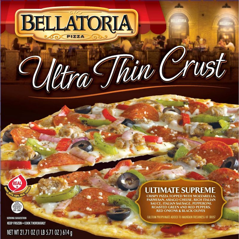Bellatoria Ultra Thin Crust Ultimate Supreme  Frozen Pizza - 21.7oz