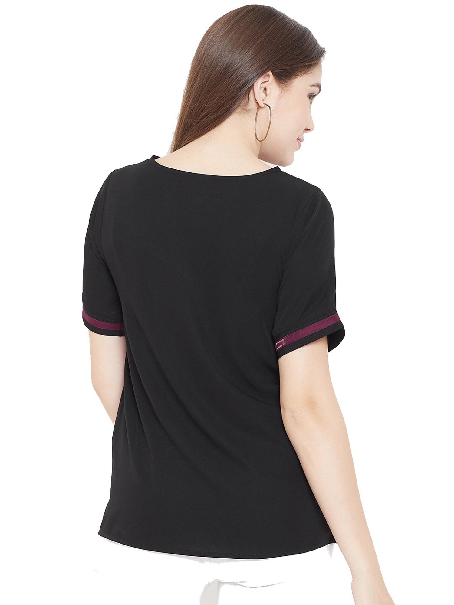 Cottinfab Black A-Line Crepe Top