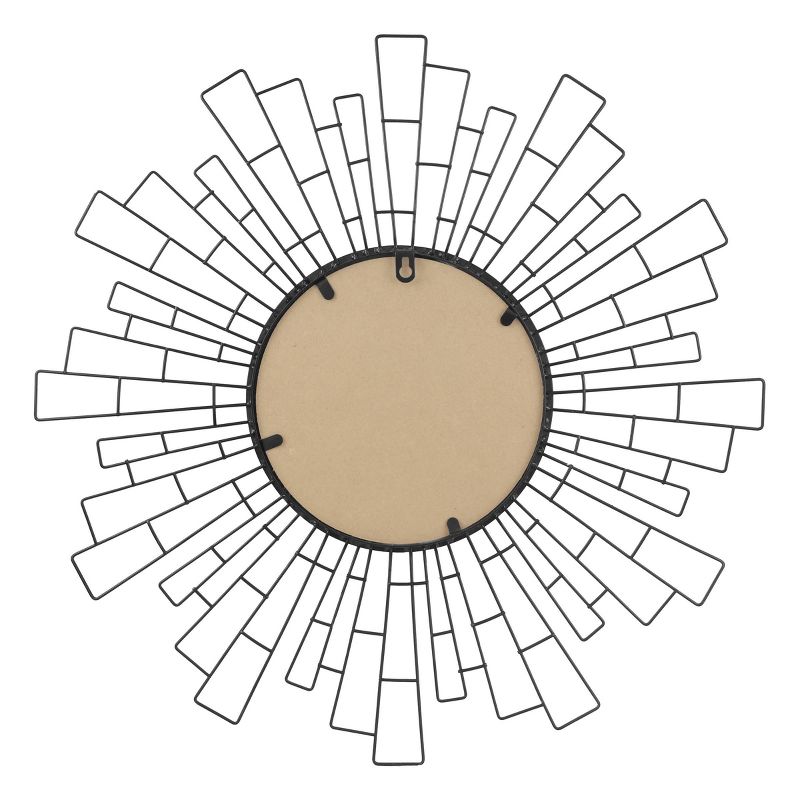 23.5" x 23.5" Metal Geometric Sunburst Decorative Wall Mirror Black - Stonebriar Collection