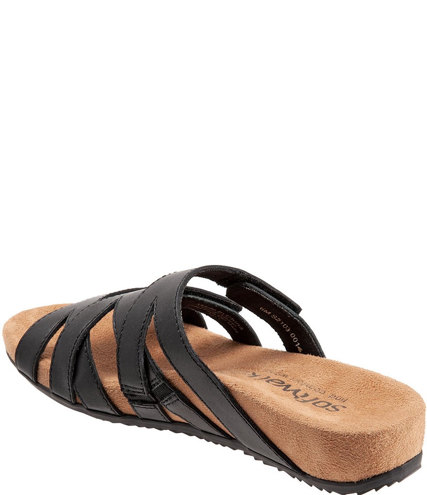 Softwalk Blythe Leather Adjustable Slide Sandals