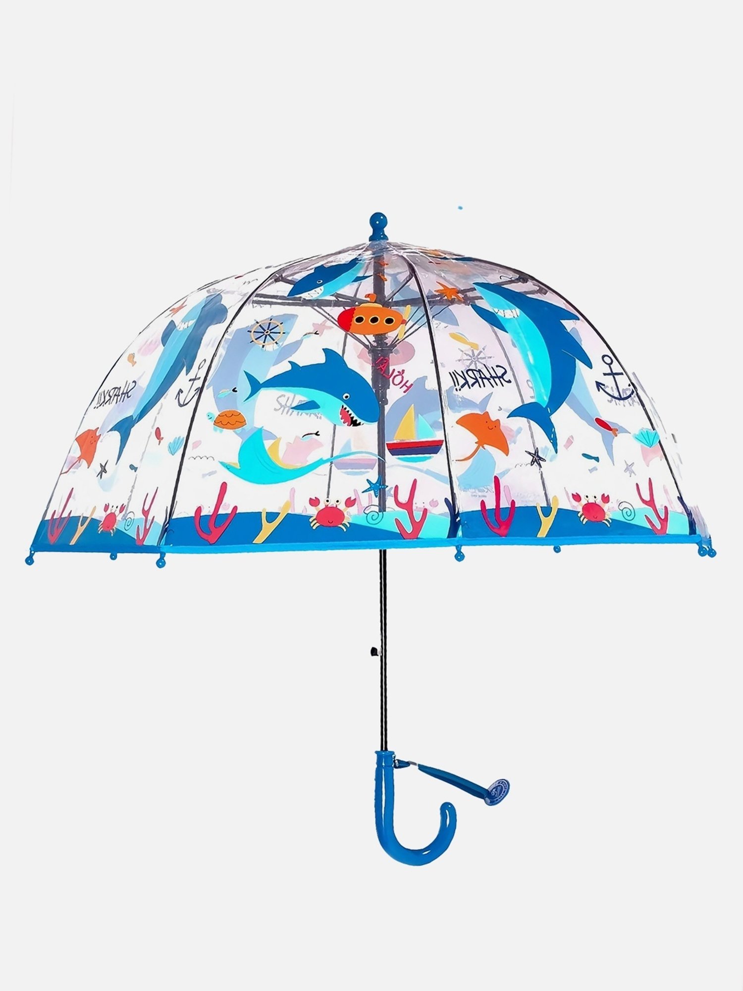 Little Surprise Box Blue Polyester Printed 2 Fold Umbrella