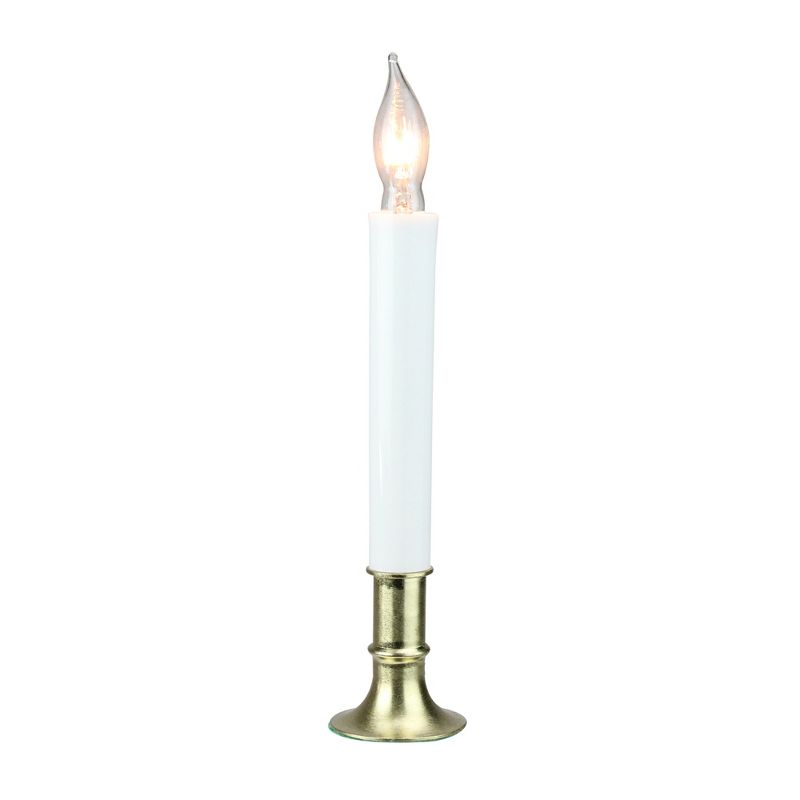 J. Hofert Co 9" Brass-Colored Indoor Christmas Candle Lamp - Clear