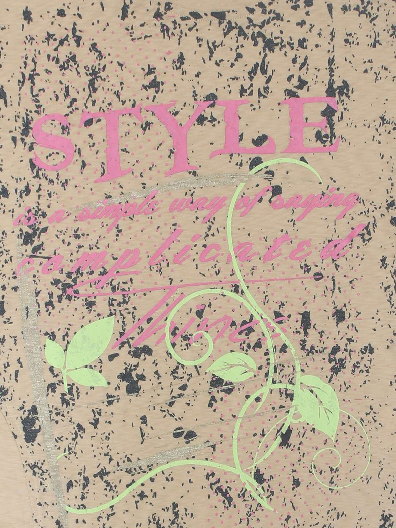 ZIAMA Kids Fawn Beige Printed Top