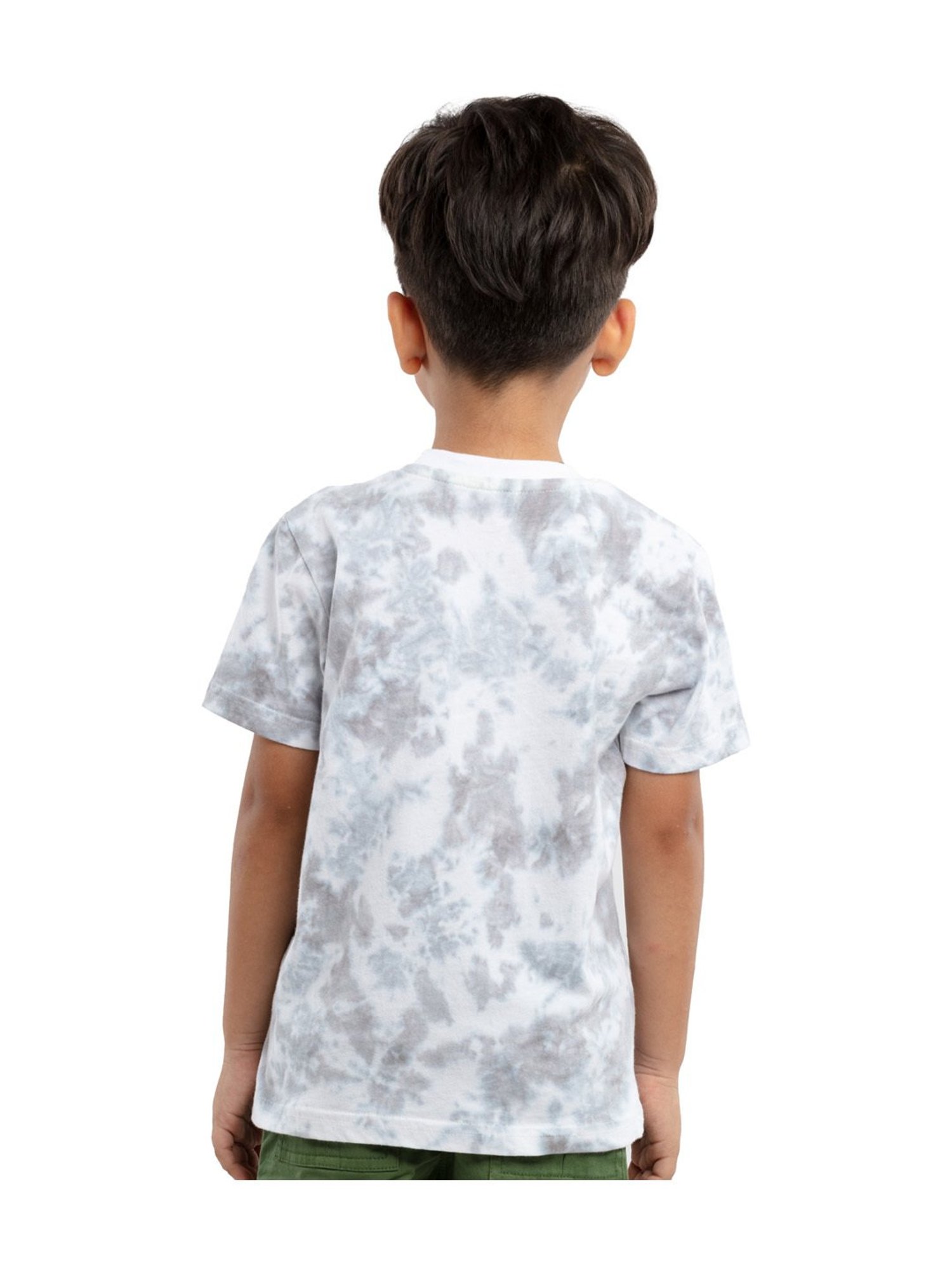 Under Fourteen Only Kids Grey & Green Printed T-Shirt