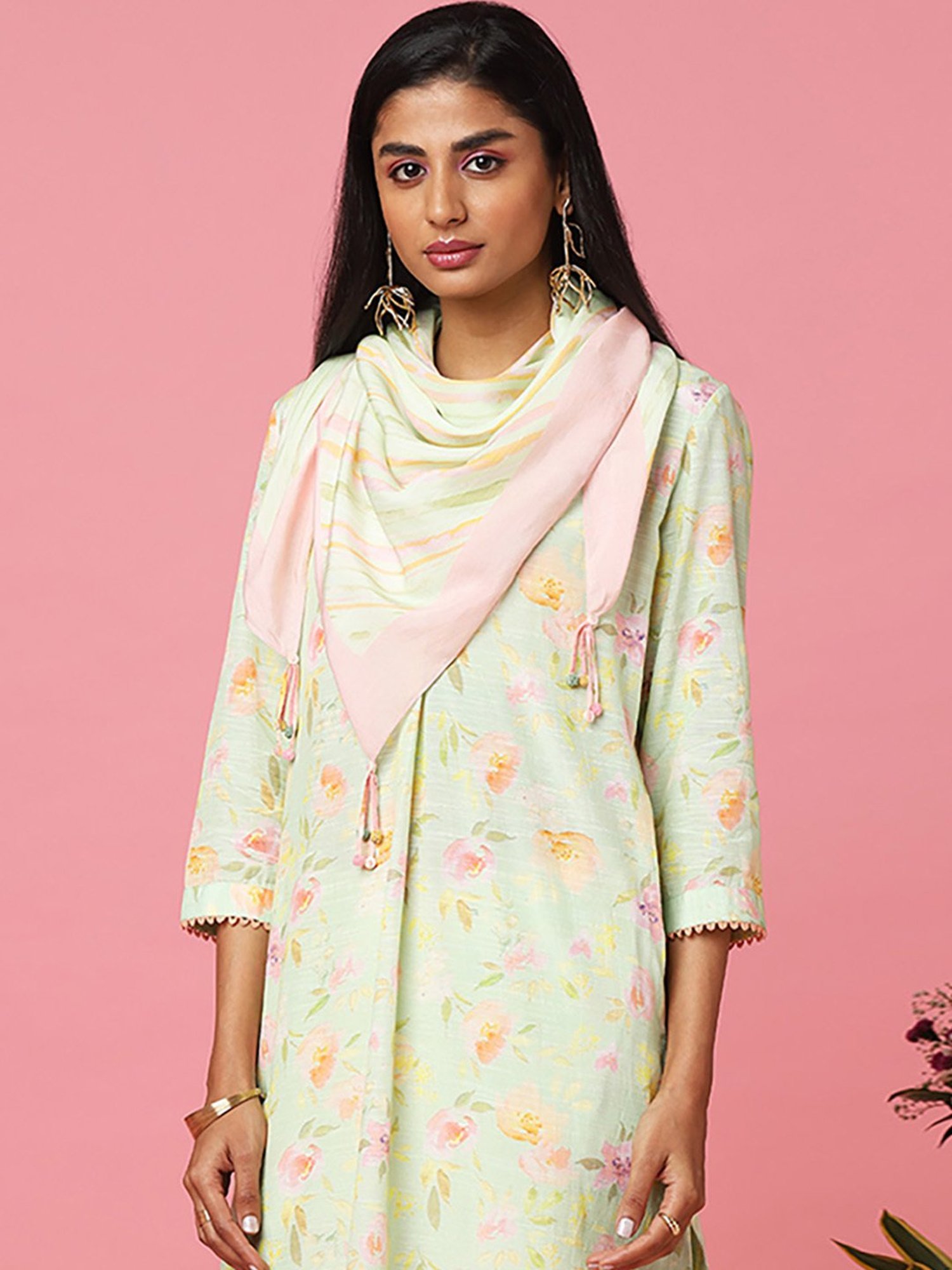 Marigold Lane Mint Green Striped Stole