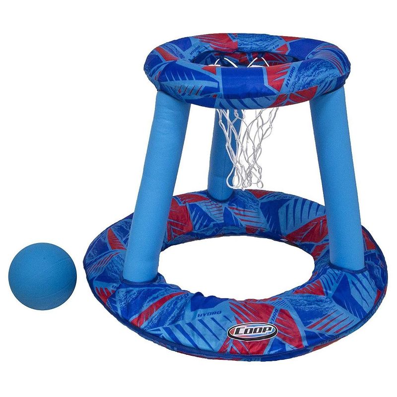 SwimWays Coop Inflatable Floating Water Pool Basketball Hoop Game w/ Spring Loaded, Storage Bag, and Basketball Included, Blue (2 Pack)