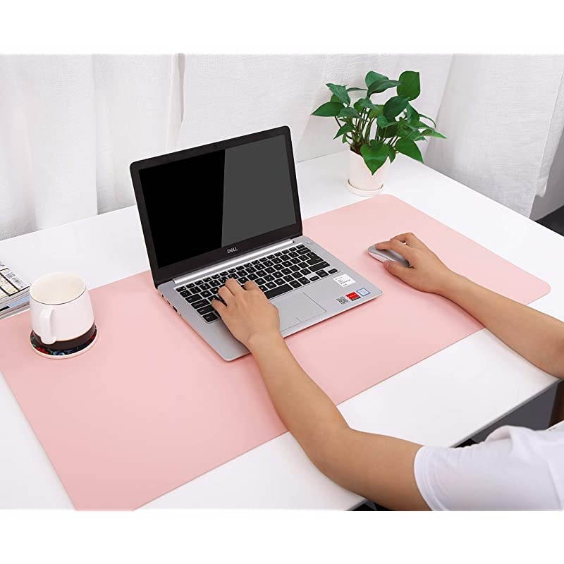 Writing Desk Pad Protector  AntiSlip Thin Mousepad for ComputersOffice Desk Accessories Laptop Waterproof Desk Protector for Office Decor and Home Pink 354 x 17
