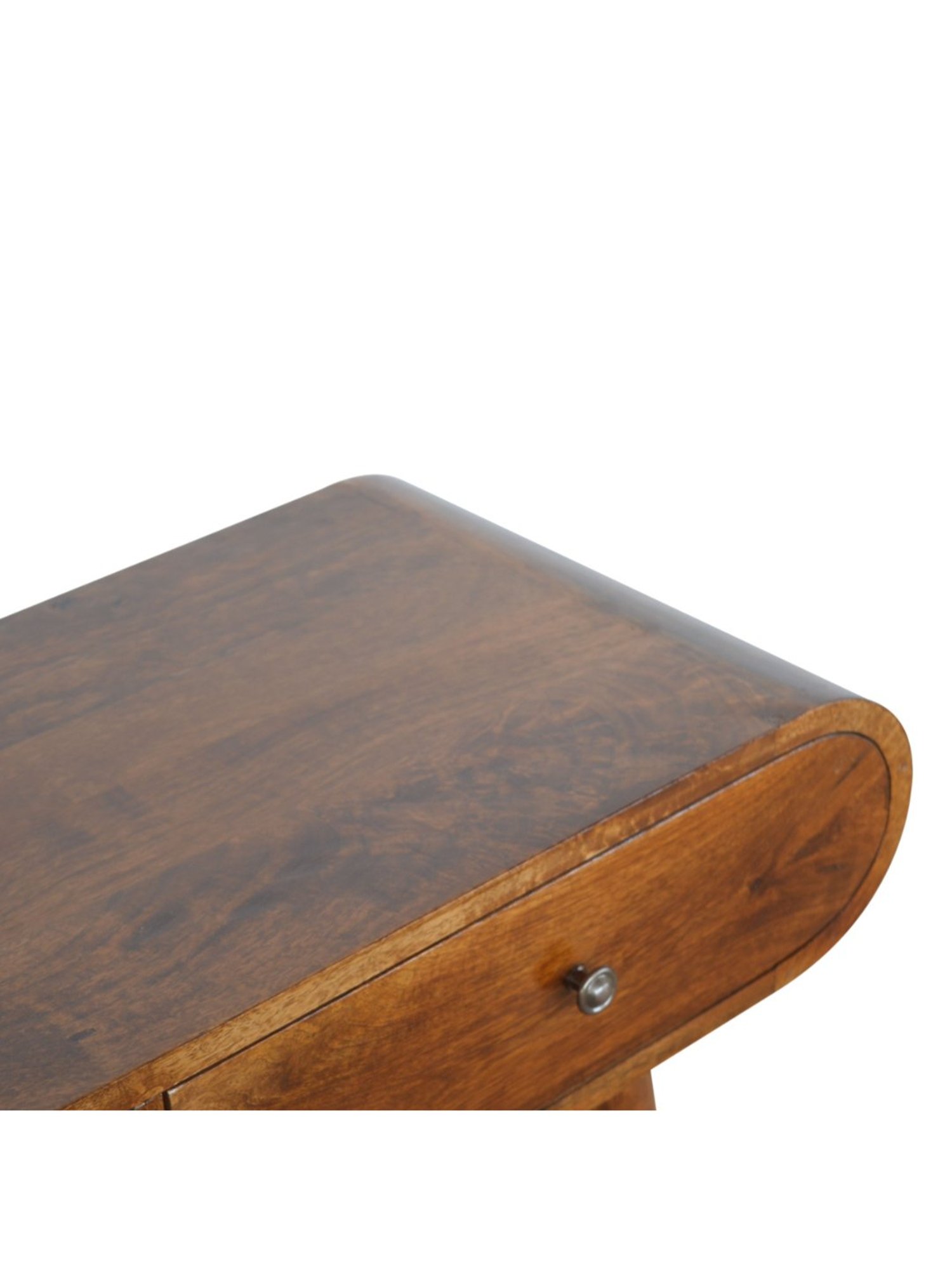 Artisan Furniture Chestnut Brown Wood Curved Edge Console Table