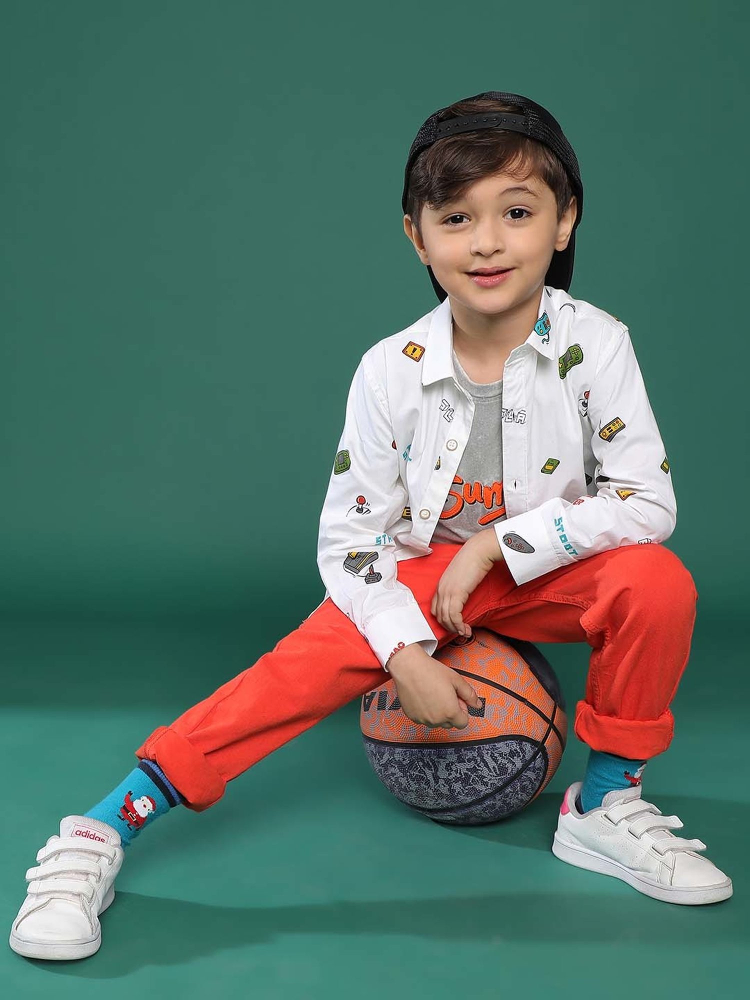 Tales & Stories Kids Grey Cotton Embroidered T-Shirt