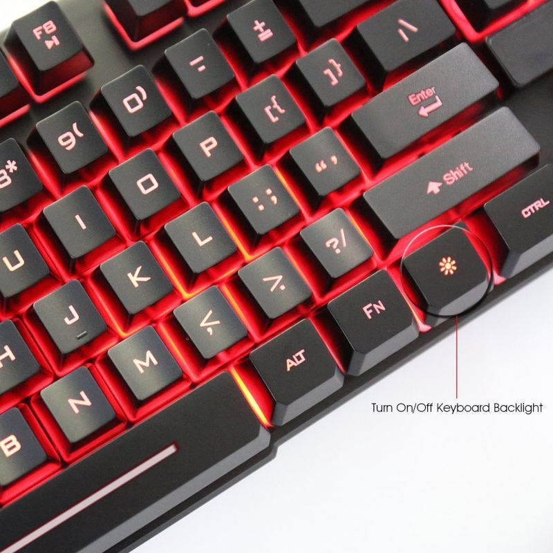 High Performance Gaming Keyboard and Mouse Combo, LED Rainbow Backlit USB Wired Computer Keyboard 104 Key, Spill-Resistant Design, Ergonomic Wrist Rest Keyboard Mouse Set for Windows PC Gamer - Black