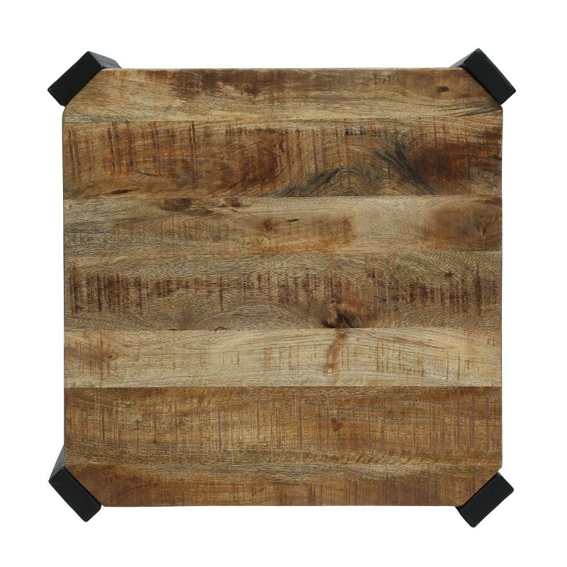 Taber Modern Industrial Handcrafted Mango Wood Side Table Natural/Black - Christopher Knight Home