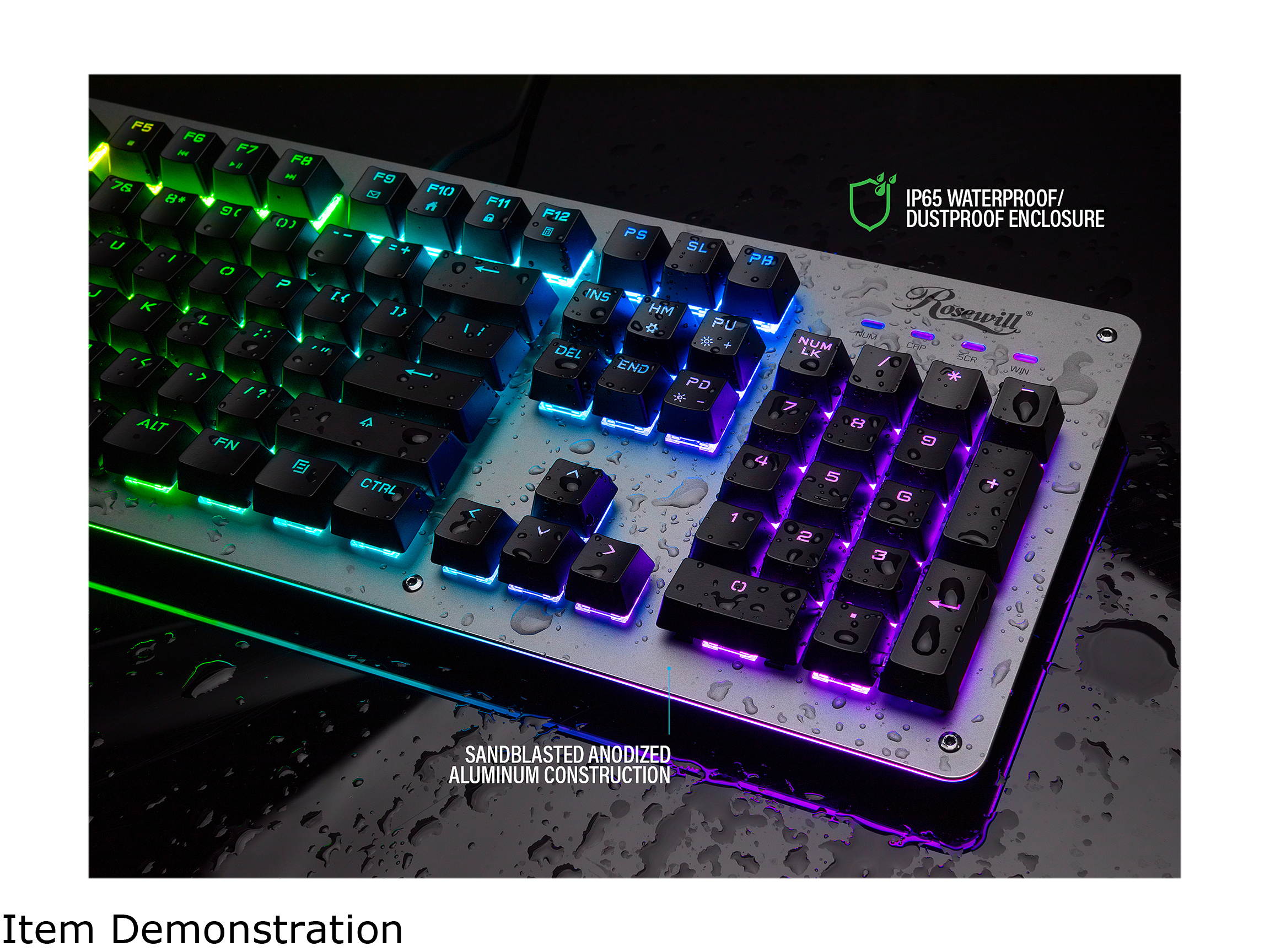Rosewill NEON K52 RGB Waterproof Membrane Mechanical Gaming Keyboard