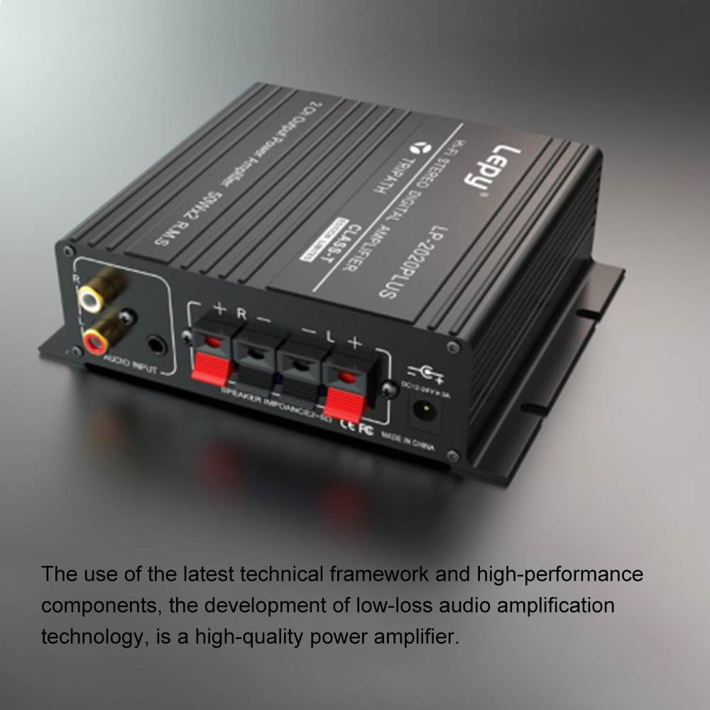Lepy HiFi Stereo Class T Digital Audio Amplifier Power Amplifier Mini Home Stereo Audio Amp 50W*2 LP-2020PLUS