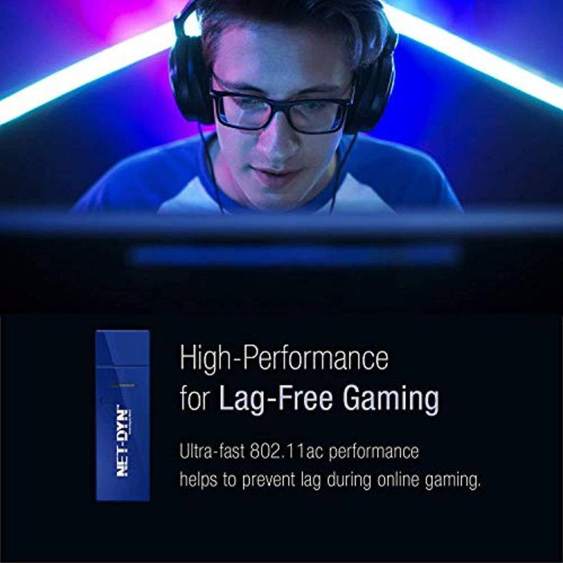 NET-DYN USB Wireless WiFi Adapter,AC1200 Dual Band, 5GHz and 2.4GHZ (867Mbps/300Mbps), Super Strength So You Can Say Bye to Buffering, for PC or Mac, for Desktop or Laptop (FBA_6485135)