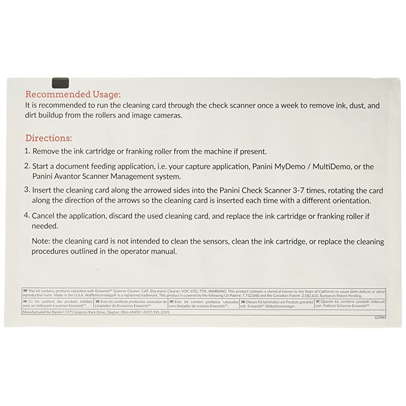 Check Scanner Cleaning Cards (90)