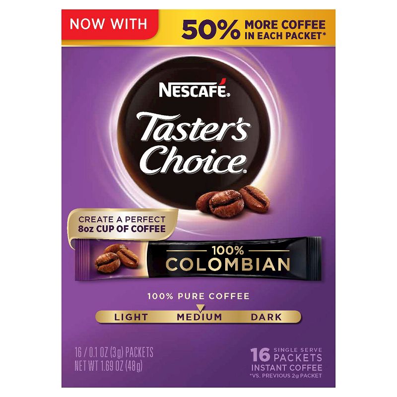 Nescafé Taster's Choice Colombian Medium Dark Roast Instatant Coffee - 16ct