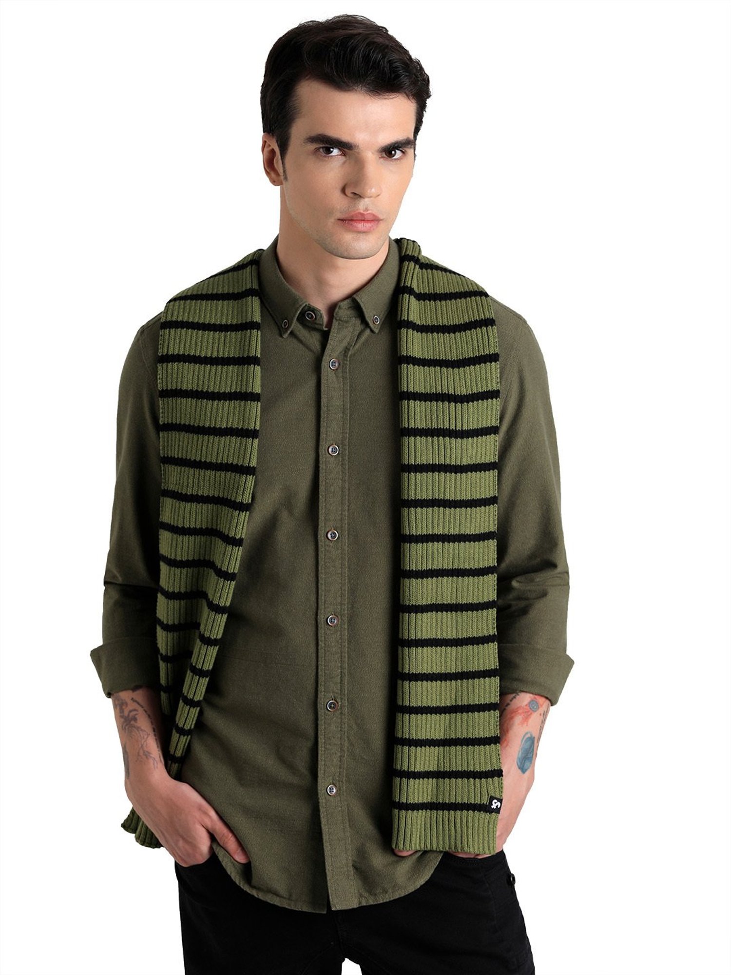 Gant Green Wool Solid Muffler